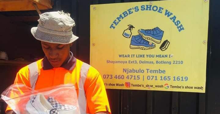 Small beginnings, big vision: the story of Njabulo Tembe’s sneaker washing business