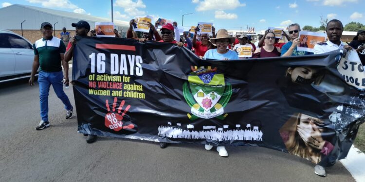 Victor Khanye community walks for change, stands united against GBV